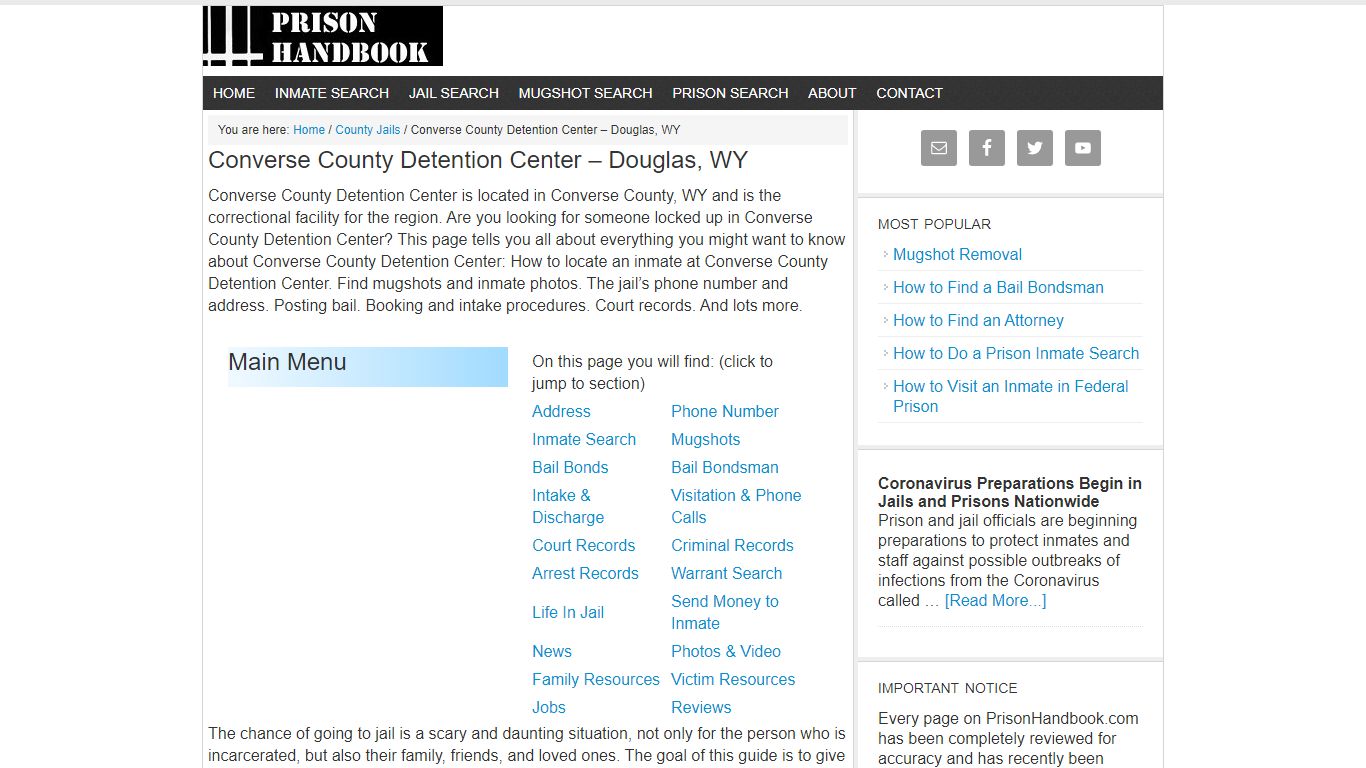 Converse County Detention Center – Douglas, WY - Prison Handbook