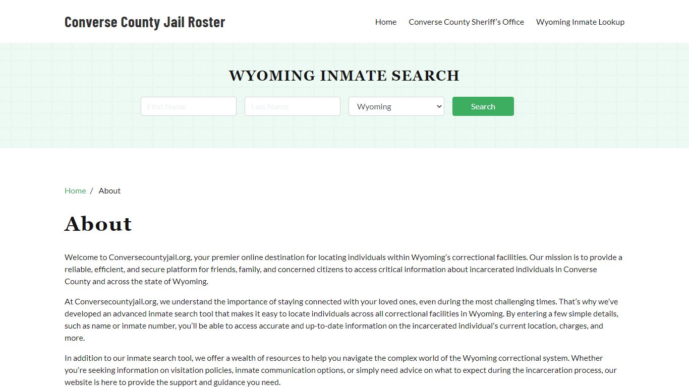 Wyoming Inmate Search